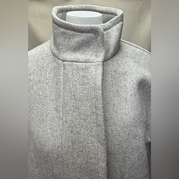 J Crew Italian Stadium Cloth Wool Blend  Coat Size 12 Color Heather Dusk - Picture 4 of 16